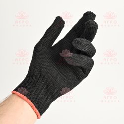 Перчатки трикотажные Супер-Люкс с ПВХ черные