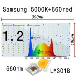1.2 Quantum board Samsung lm301b 5000K + Osram SSL 660nm